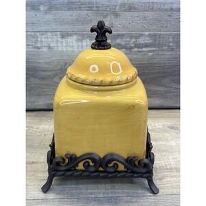Canister Tuscan Countryside Yellow by ARTIMINO Metal Caddy 5.5"